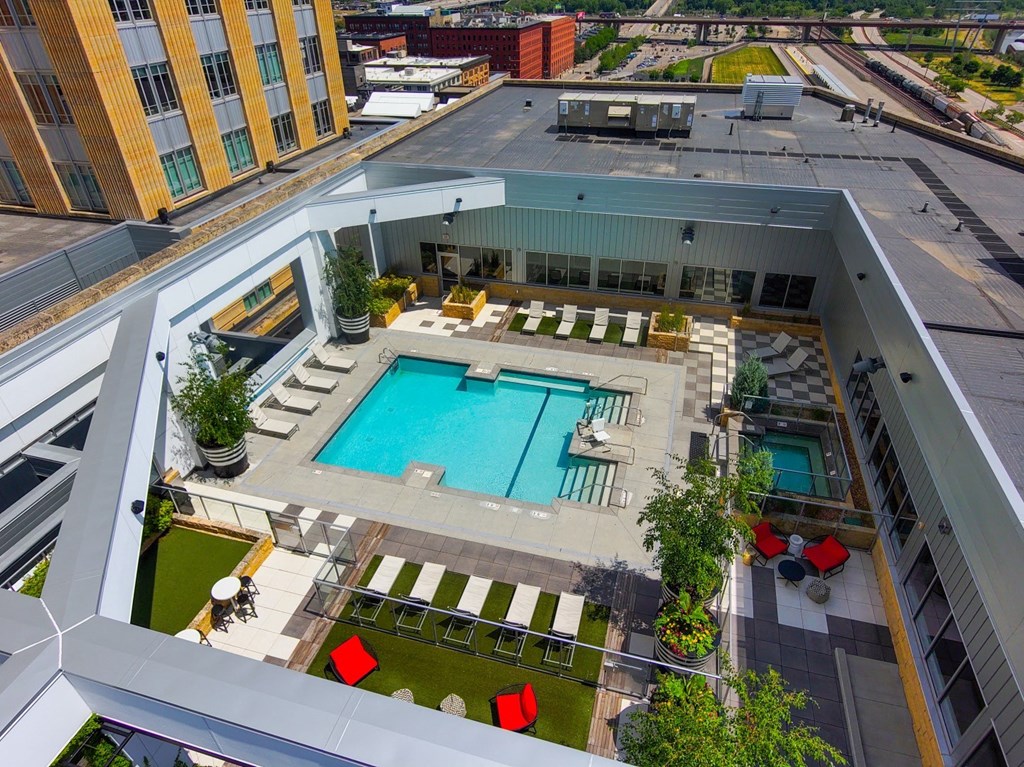 Aerial View Of Pool at Custom House, Minnesota, 55101