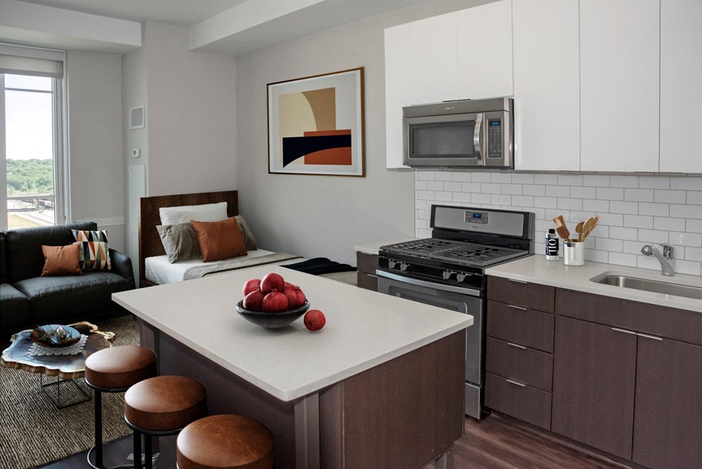 Gourmet Kitchen With Island at Custom House, Saint Paul, MN