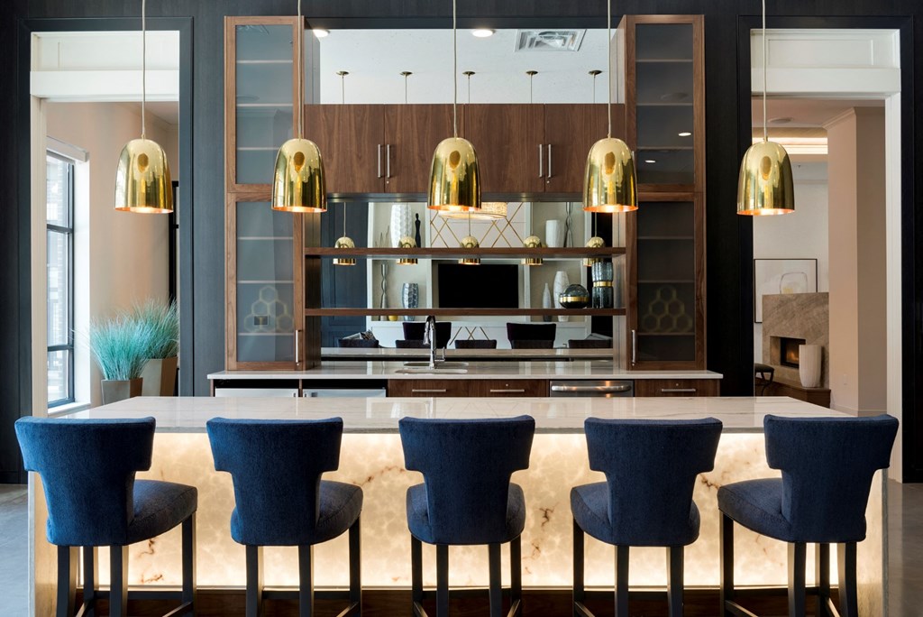 Community Kitchen Bar With Granite Counter Top at The Shoreham, St. Louis Park, 55416