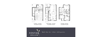 a floor plan of three different floor plans of a house