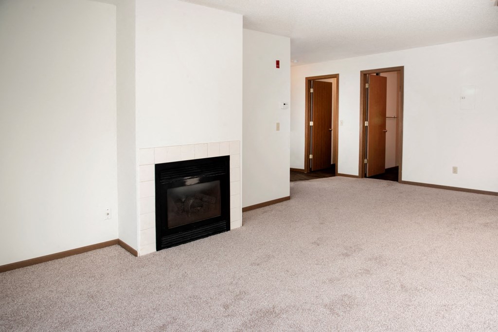 Living room with fireplace