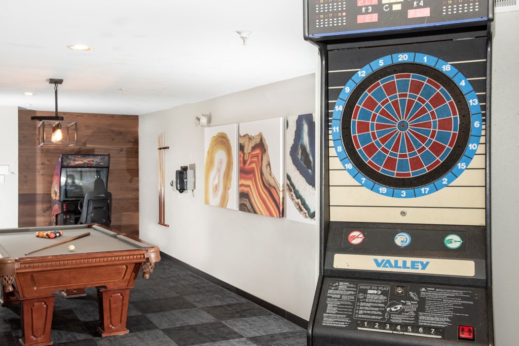 game room with arcade games