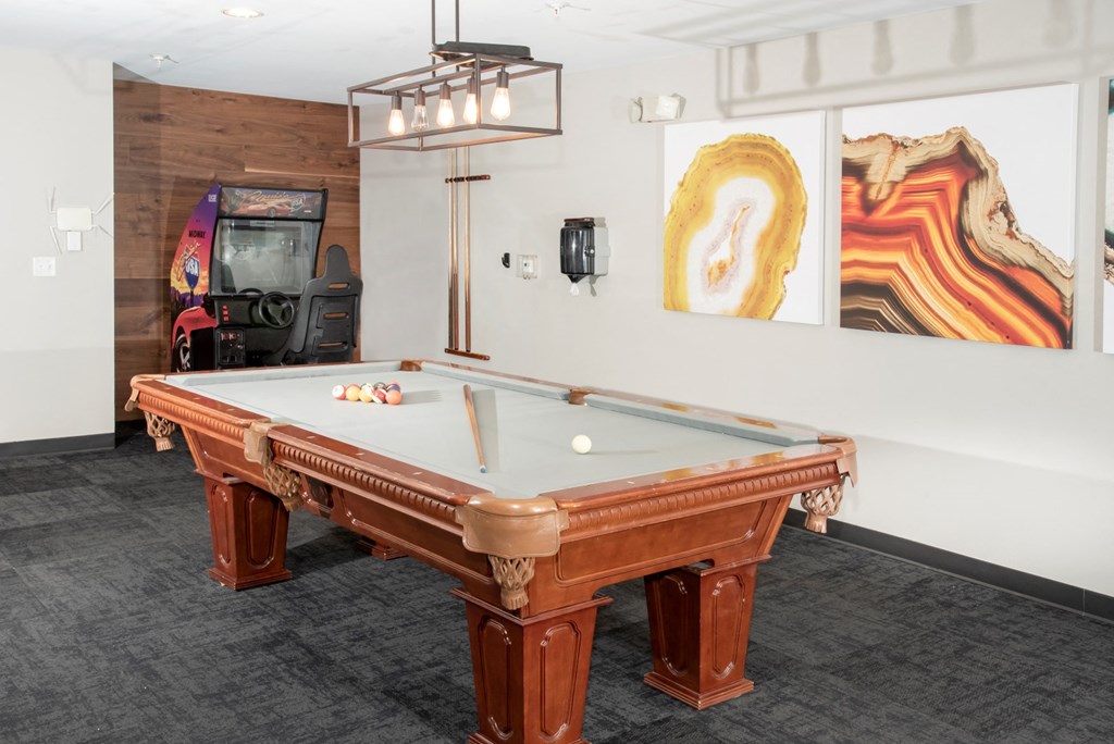 game room with billiards