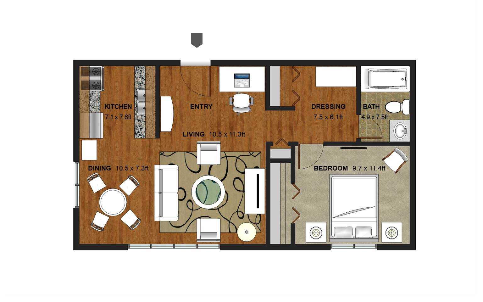 Apex Floor Plan at Granite Peaks Apartments, Minneapolis