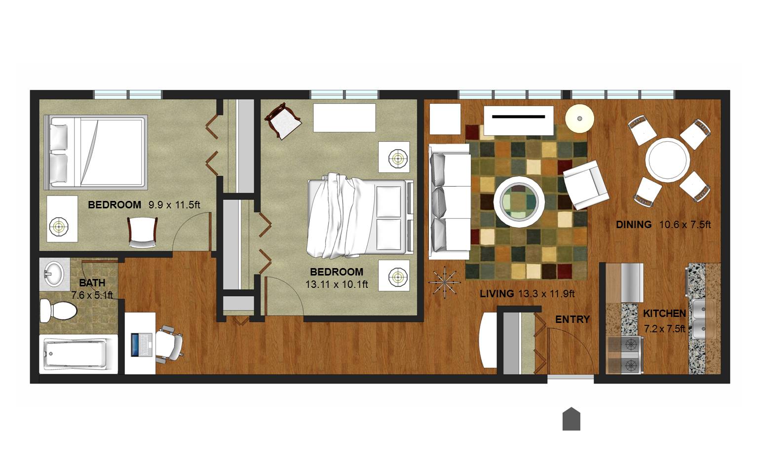 Summit Floor Plan at Granite Peaks Apartments, Minnesota