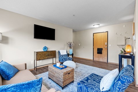 Living Room at Granite Peaks Apartments, Minneapolis, MN