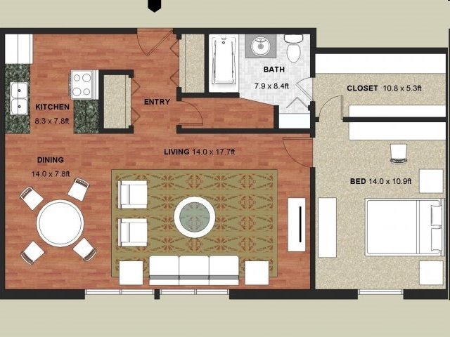Dawson Floor Plan at Granite Ridge Apartments, Brooklyn Park, MN