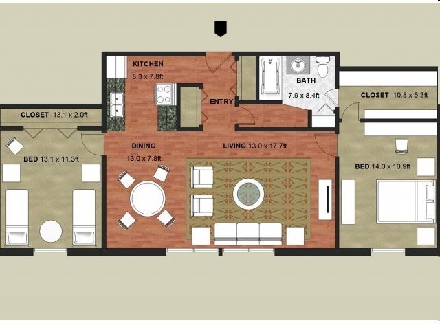 Appalachian Floor Plan at Granite Ridge Apartments, Brooklyn Park