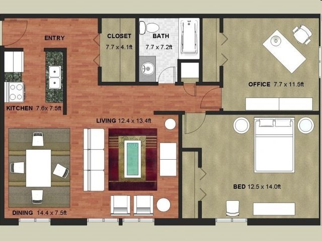Sierra Floor Plan at Granite Ridge Apartments, Minnesota, 55428