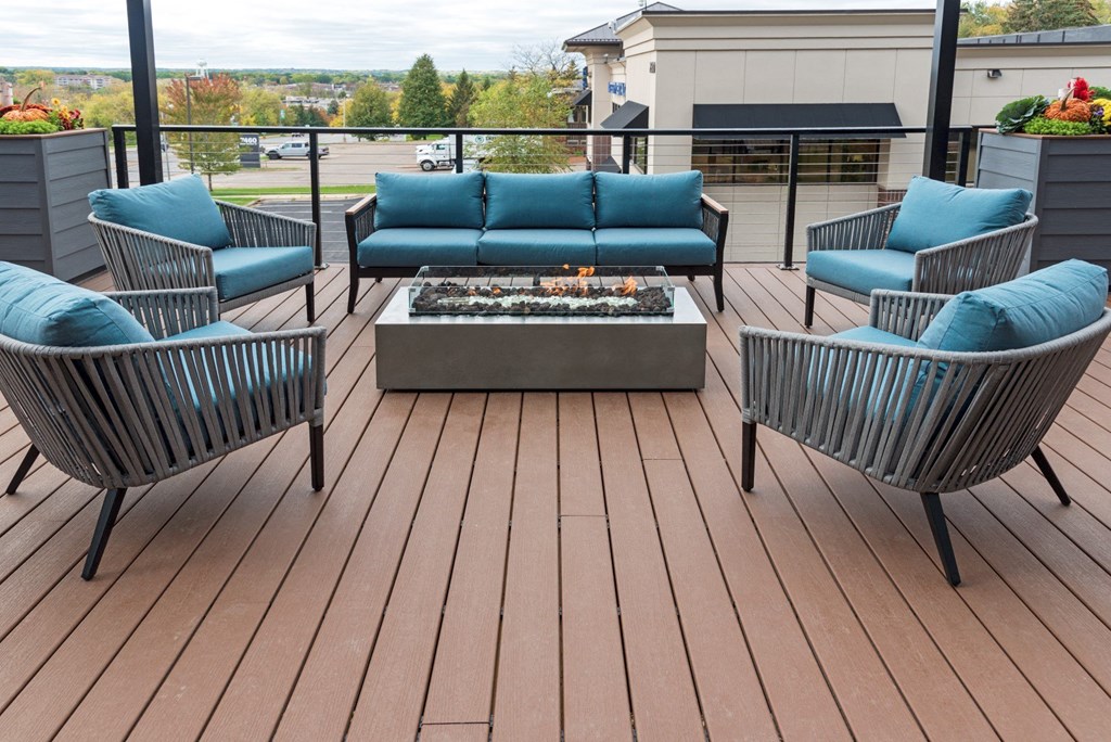 Community Patio Area at Grove80 Apartments, Cottage Grove, Minnesota