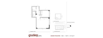 One bedroom floor plan named Hidden Treasure at Gurley Lofts in Minneapolis, MN