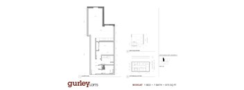 One bedroom floor plan named Nougat at Gurley Lofts in Minneapolis, MN
