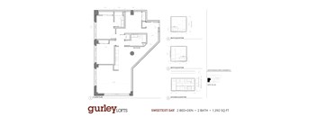 Two bedroom plus den floor plan named Sweetest Day at Gurley Lofts in Minneapolis, MN