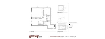 Two bedroom plus den floor plan named Chocolate Cherry at Gurley Lofts in Minneapolis, MN