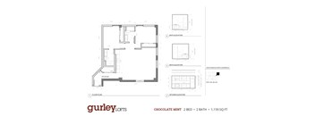 Two bedroom floor plan named Chocolate Mint at Gurley Lofts in Minneapolis, MN