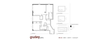 Three bedroom floor plan named Big Liz at Gurley Lofts in Minneapolis, MN