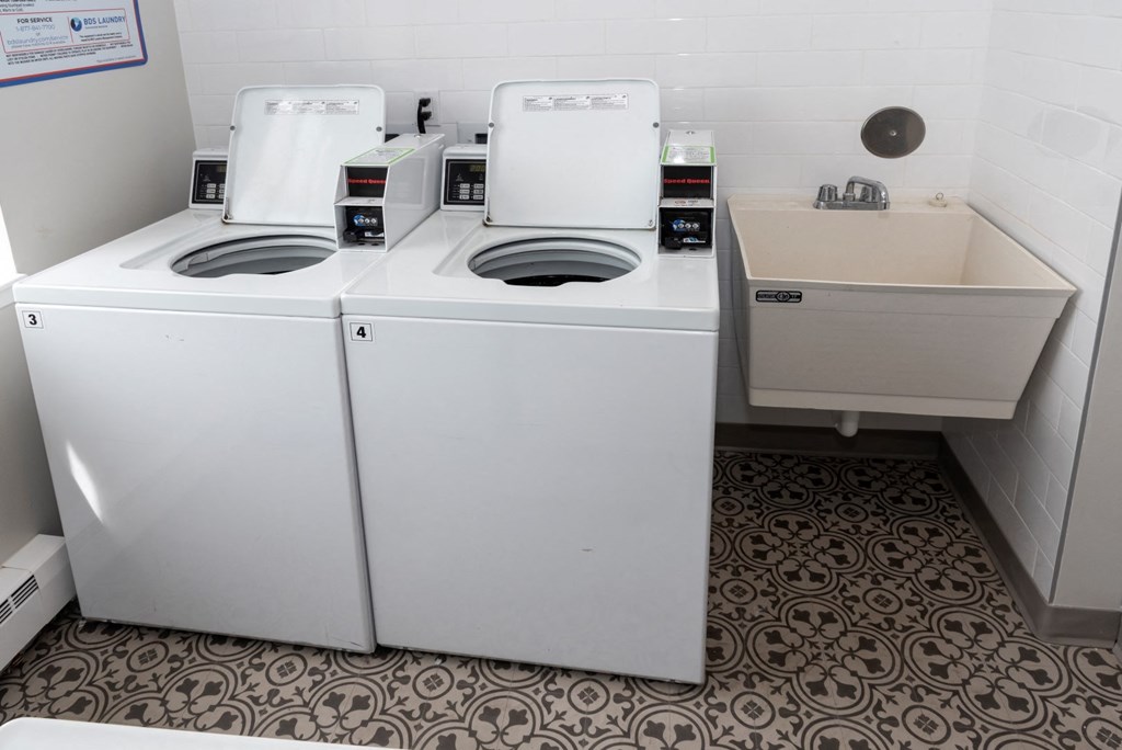 a washer and dryer in a laundry room