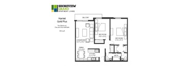 Harriet Gold Plus Floor Plan at Shoreview Grand, Shoreview