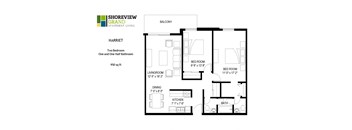 Harriet Floor Plan at Shoreview Grand, Shoreview, 55126