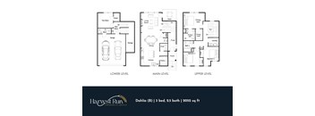 A floor plan for a home with three bedrooms and 2052 square feet.
