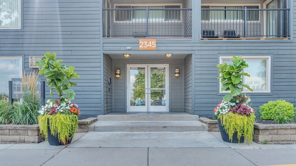 Front Exterior at Hillsborough Apartments, Roseville, MN