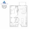 1 Bedroom 1 Bath Floor Plan 1 Bedroom 1 Bath Floor Plan at Lake Jonathan Flats, Chaska, Minnesota