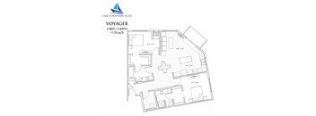 Voyager 2 Bed 2 Bath Floor Plan at Lake Jonathan Flats, Chaska