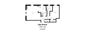 a floor plan of a one bedroom apartment