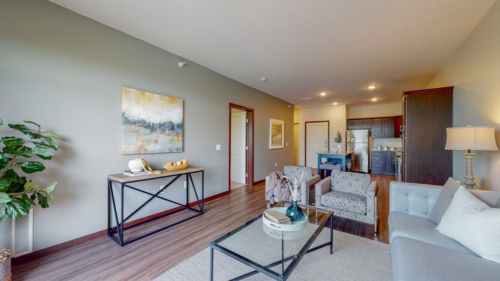 Living Room With Kitchen at Lake Jonathan Flats, Minnesota