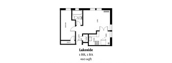 a floor plan of a one bedroom apartment