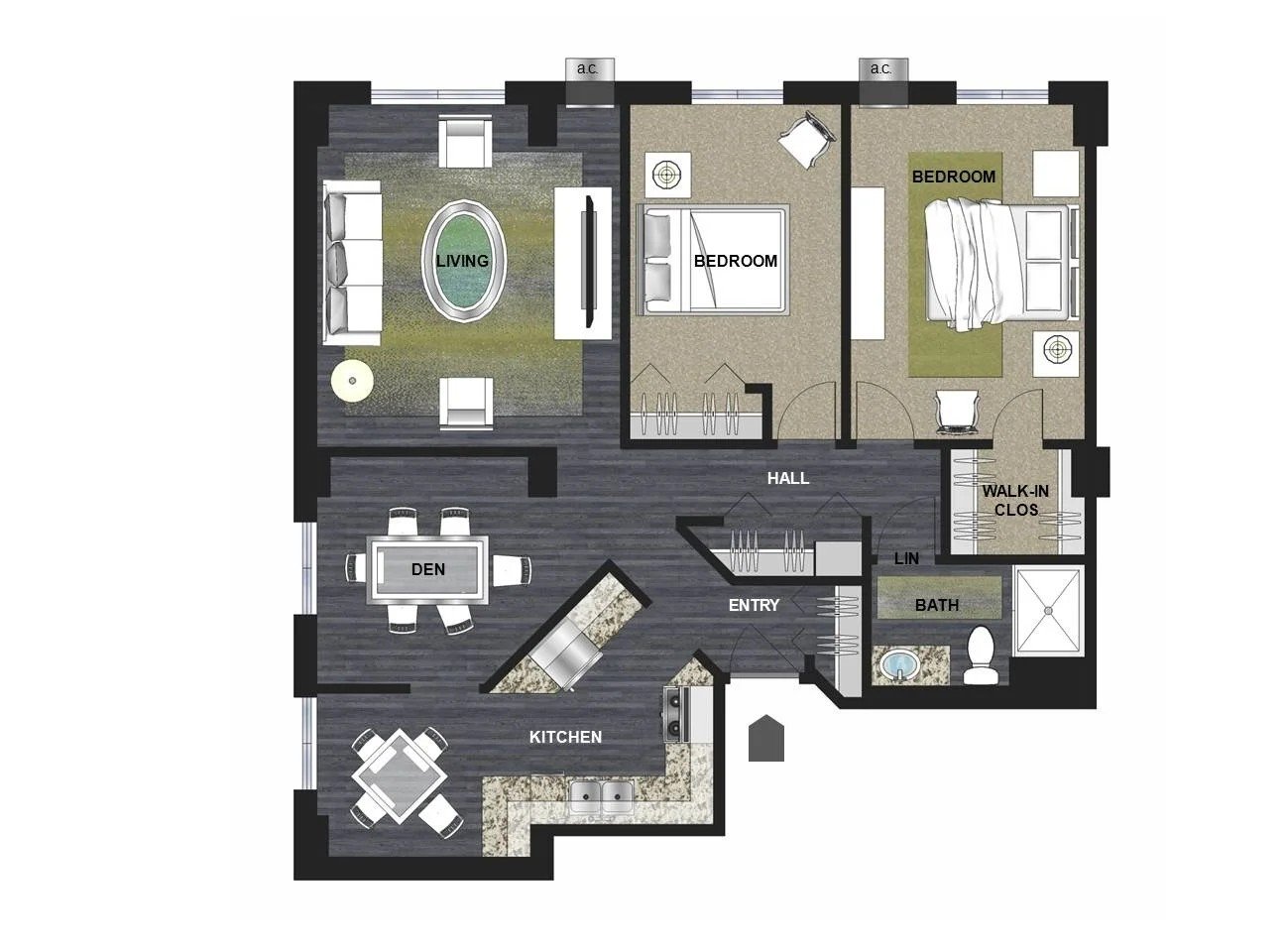Finesse Floor Plan at Lux Apartments, Brooklyn Center