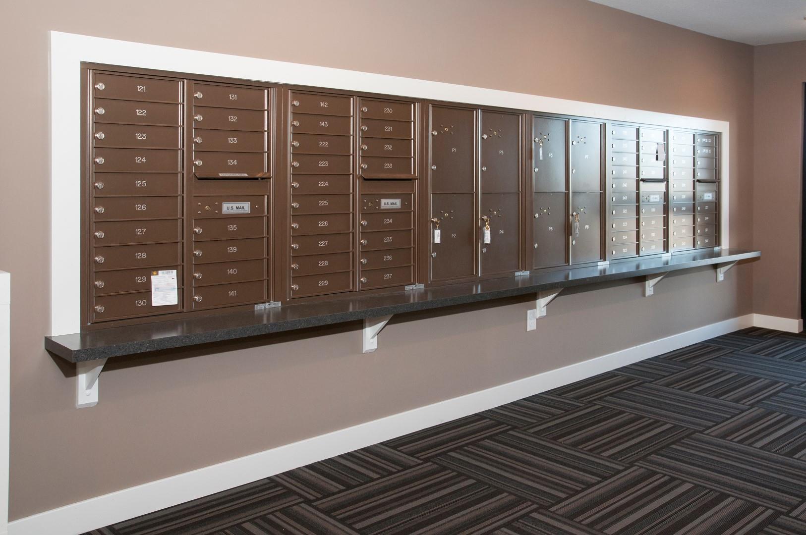 Mail Boxes in Lobby of Carver Crossing Apartments in Carver Minnesota