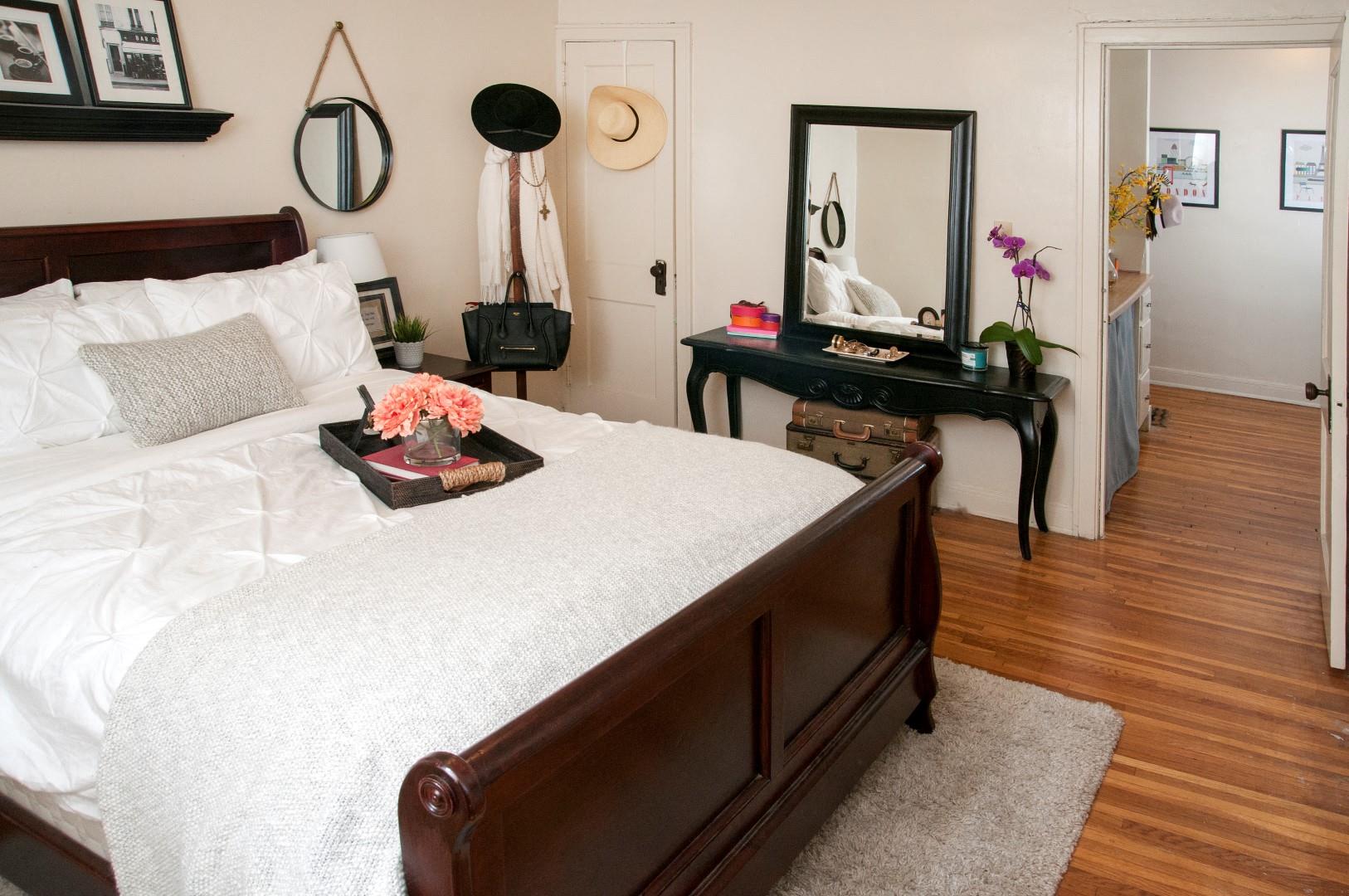 Large Bedroom with Hardwood Floors in 3500 Dupont Apartment