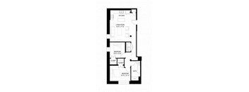 Two Bedroom One Bathroom A Floorplan at The Cameron North Loop, Minneapolis, Minnesota
