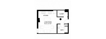 Studio A Floorplan at The Cameron North Loop, Minneapolis, MN 55401