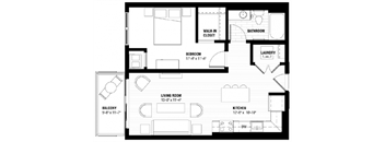 San Diego Floor Plan at Third North Apartments, Minneapolis, MN 55401
