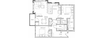 Platte-L Floor plan at Overlook on the Creek, Minnetonka, Minnesota