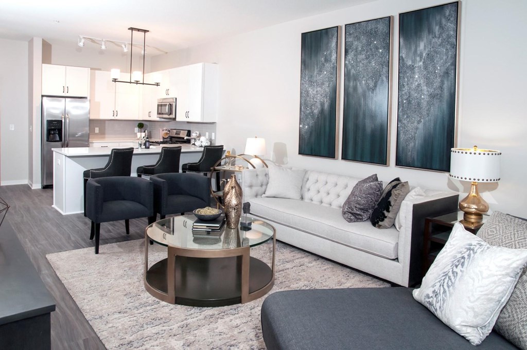 Lively Living Rooms with Luxurious Interior at Residences at 1700, Minnetonka