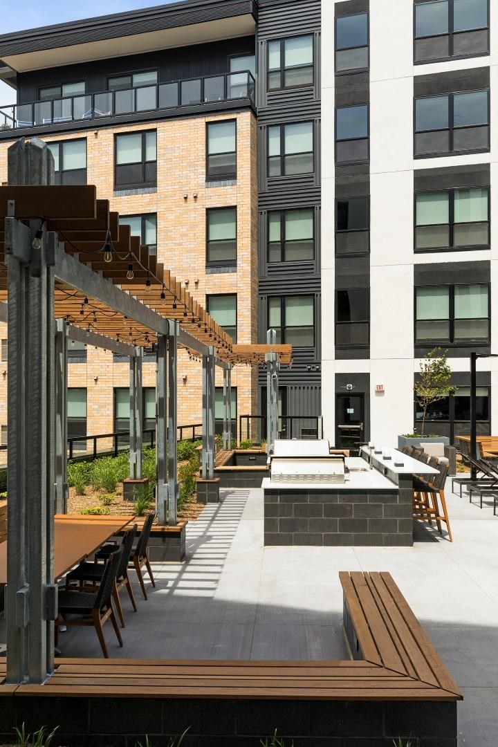 Outdoor Gathering Area with BBQ at Residences at 1700, Minnetonka