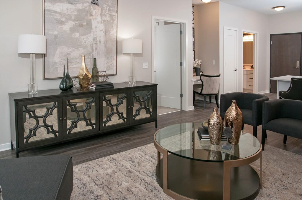 Living Room with Upgraded Interiors at Residences at 1700, Minnetonka, MN
