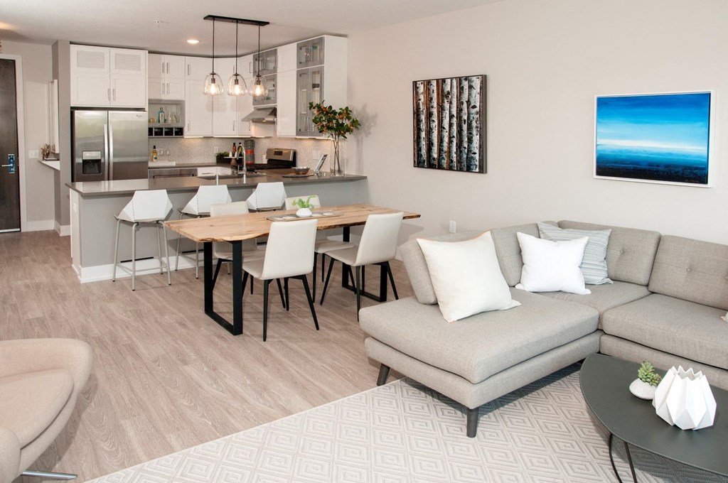 Living room space at The Finn, Saint Paul, 55116