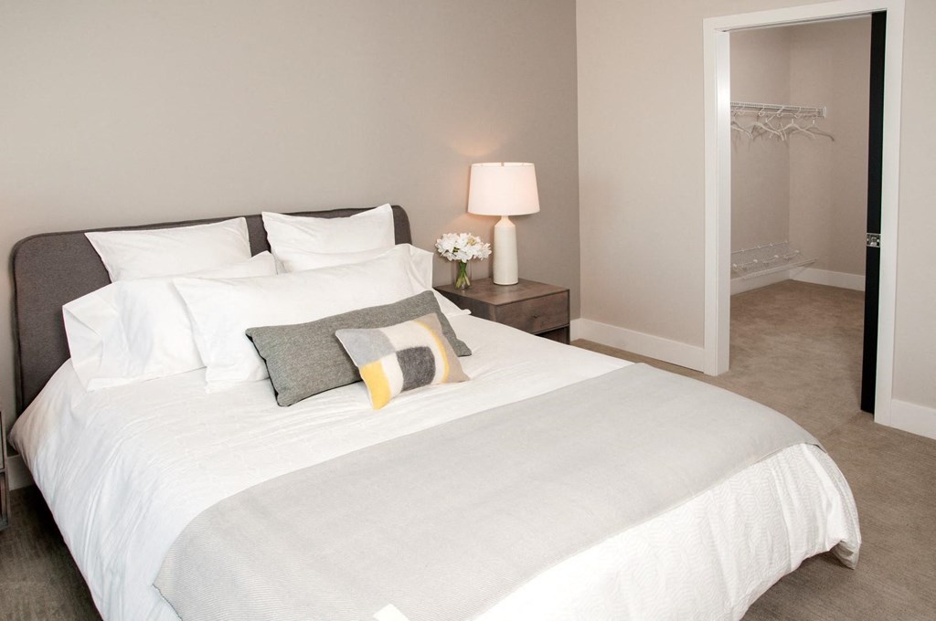 Bedroom with cozy bed at The Finn, Minnesota