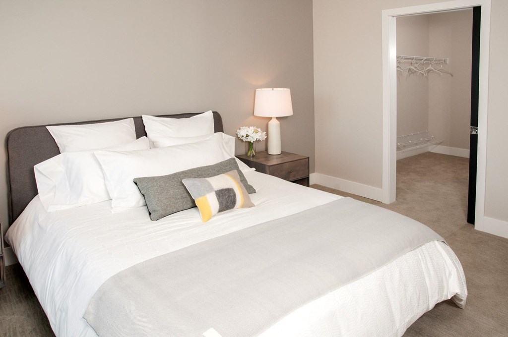 Alcove-Type Bedroom with Rolling Barn Door at The Finn I, Minnesota, 55116