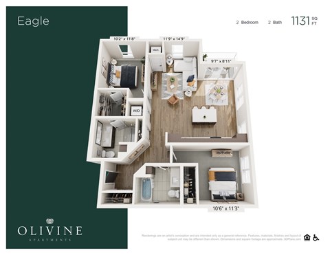 2 bed 2 bath D at Olivine Apartments, Victoria, MN, 55386