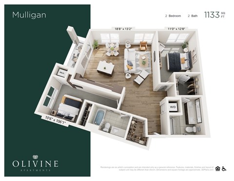 2 bed 2 bath H at Olivine Apartments, Victoria