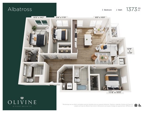 3 bed 2 bath at Olivine Apartments, Victoria, MN