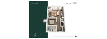 1 bedroom 1 bath B at Olivine Apartments, Minnesota
