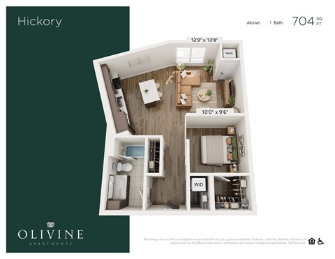 1 bedroom 1 bath D at Olivine Apartments, Victoria, MN, 55386