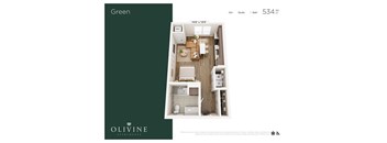 Studio 1 bath A at Olivine Apartments, Minnesota