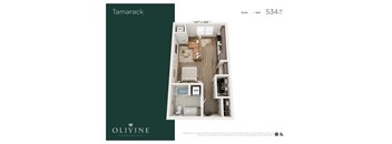 Studio 1 bath B at Olivine Apartments, Minnesota, 55386